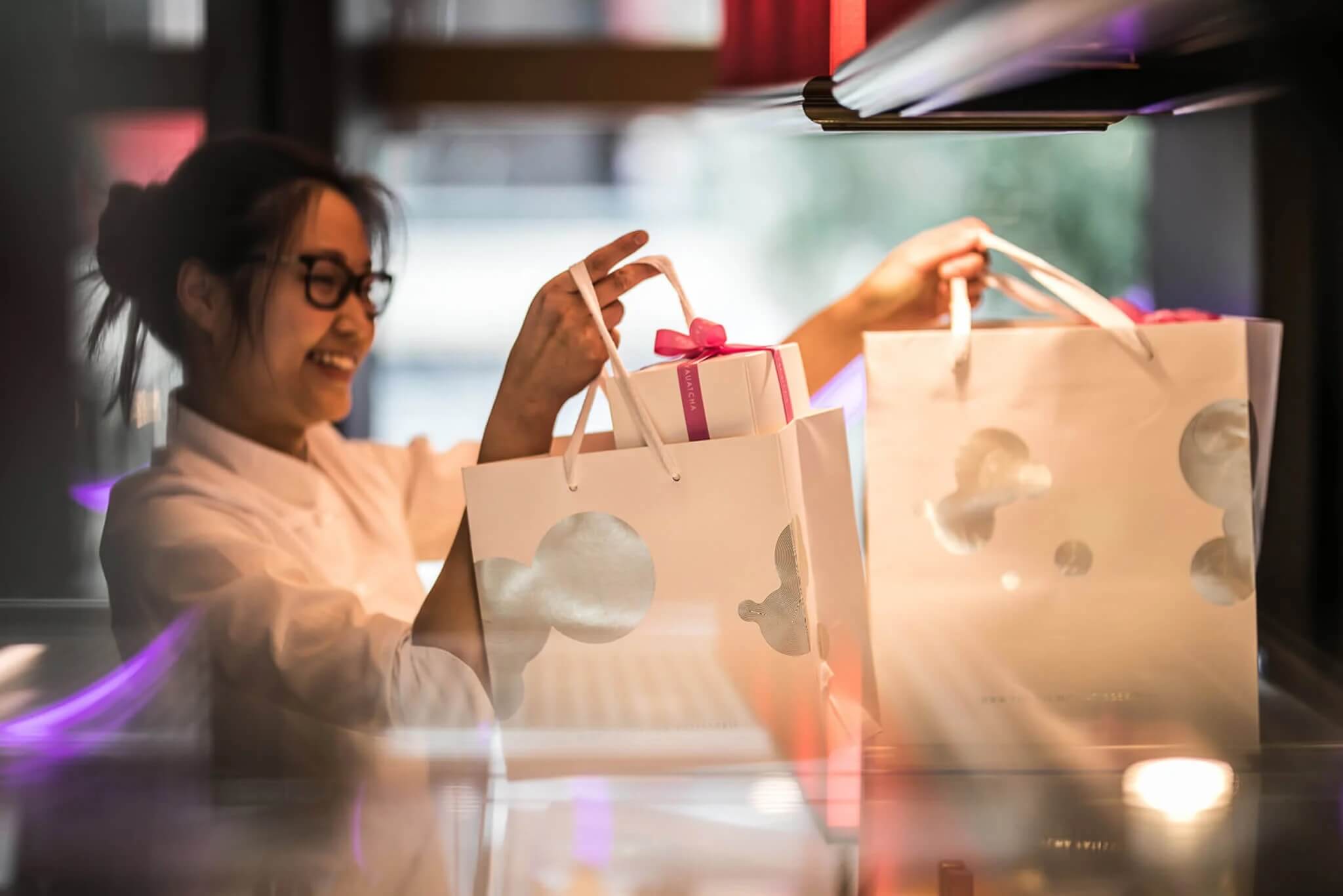 Yauatcha patiesserie counter employee