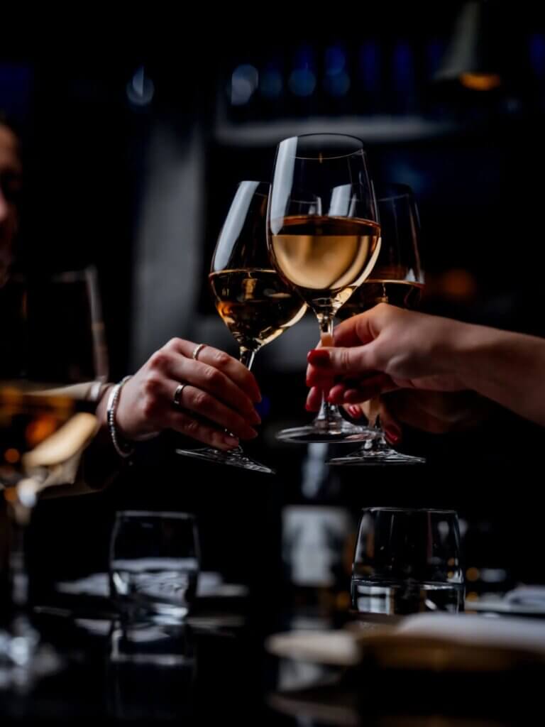 Group Toasting with Wine