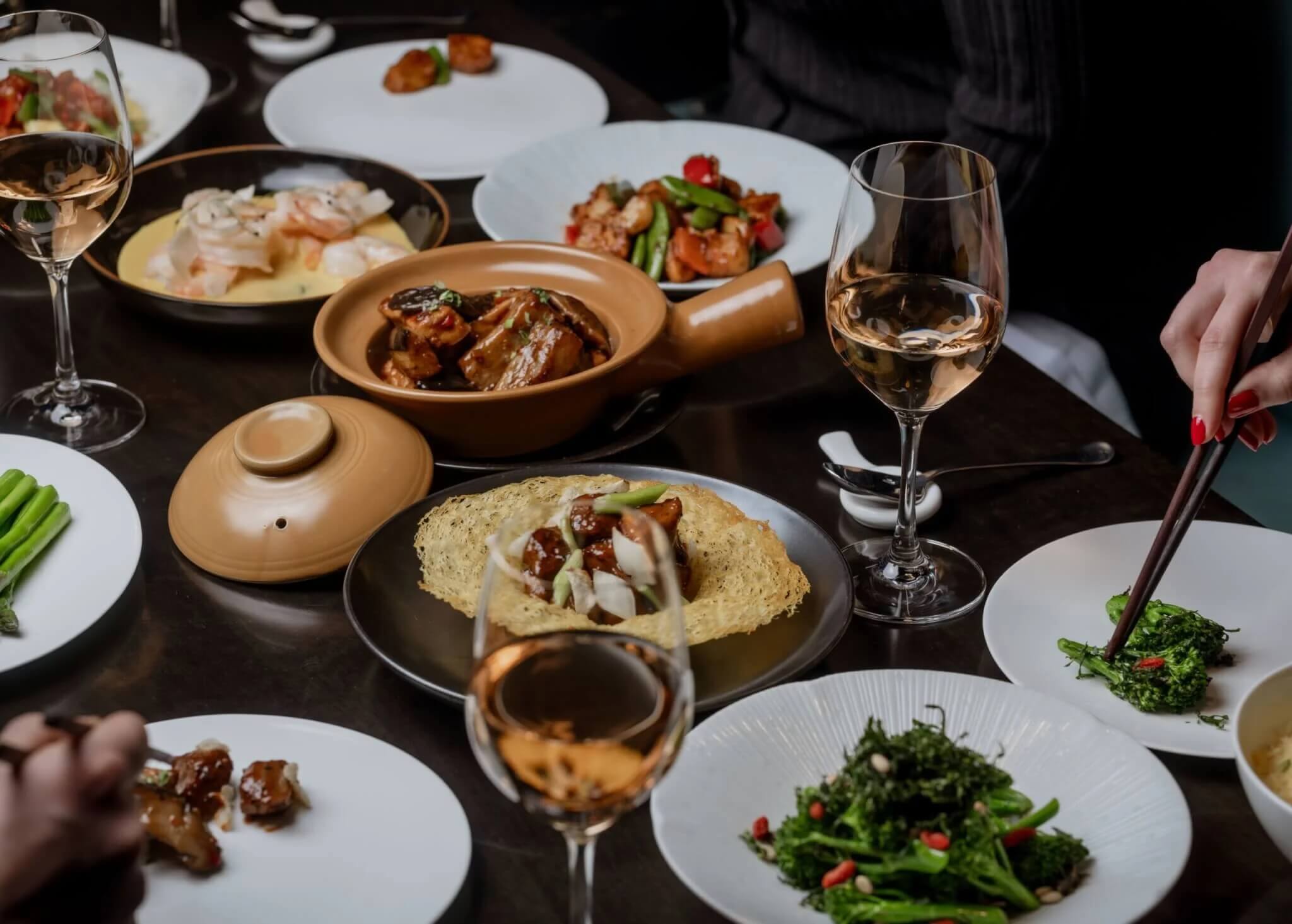Select Dishes and wine