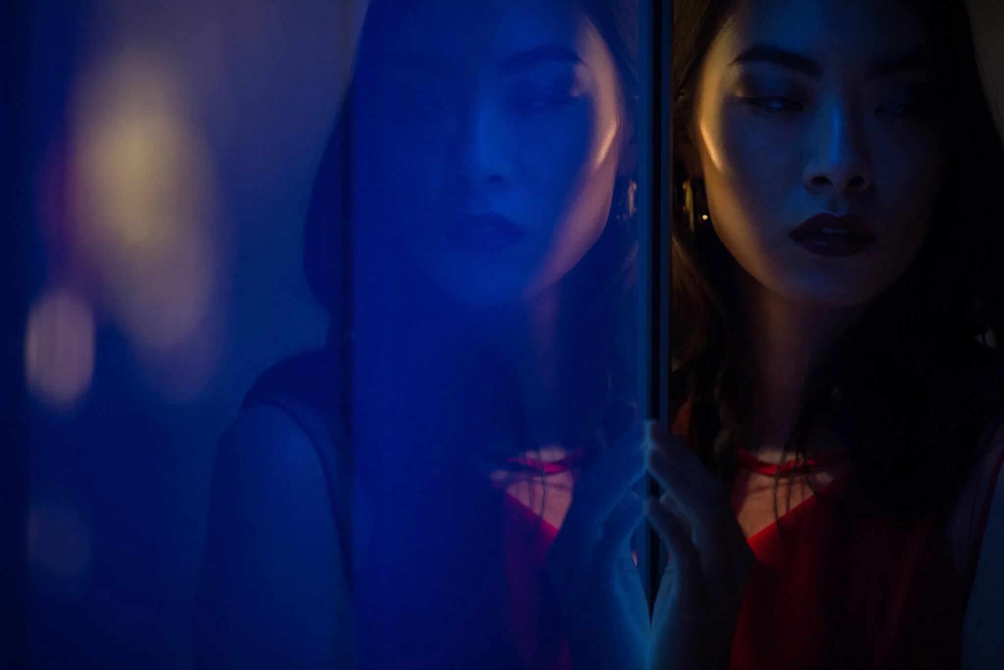 woman in reflection